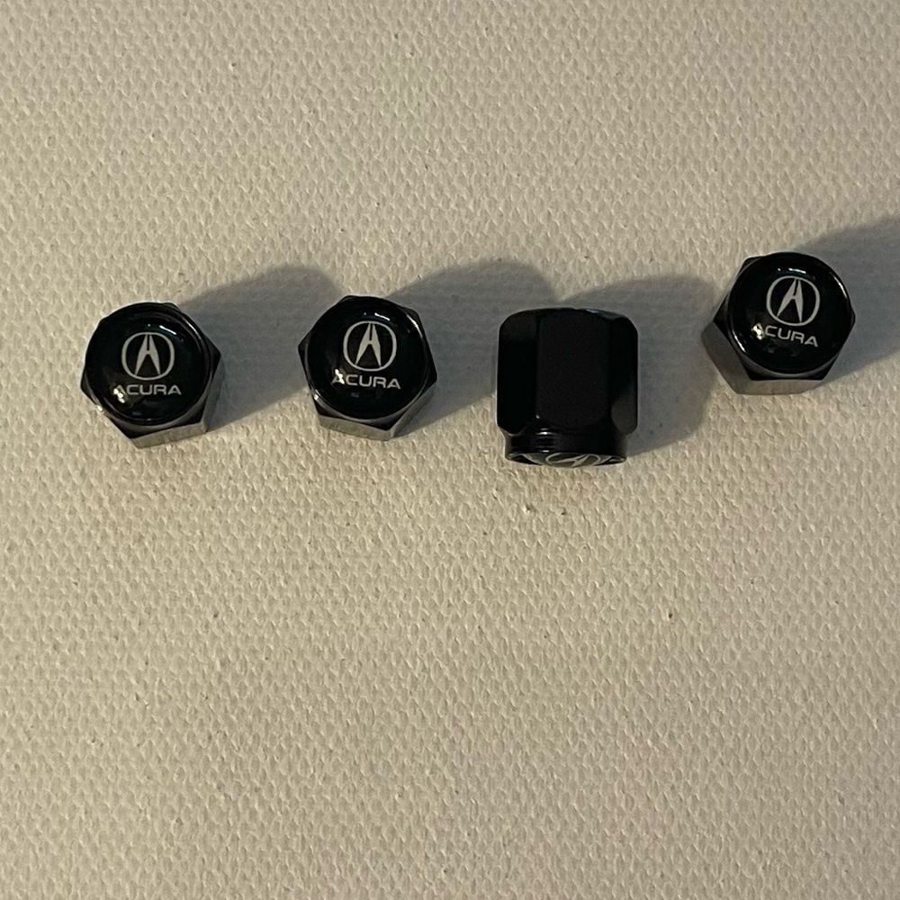Acura Valve Stem Caps in Black Set of 4 NWT